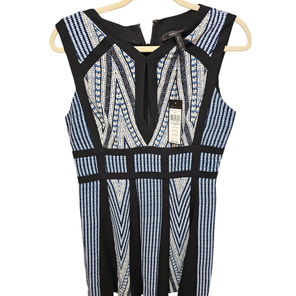BCBGMaxAzria Black and Blue Patterned Mini Dress - Picture 4 of 6